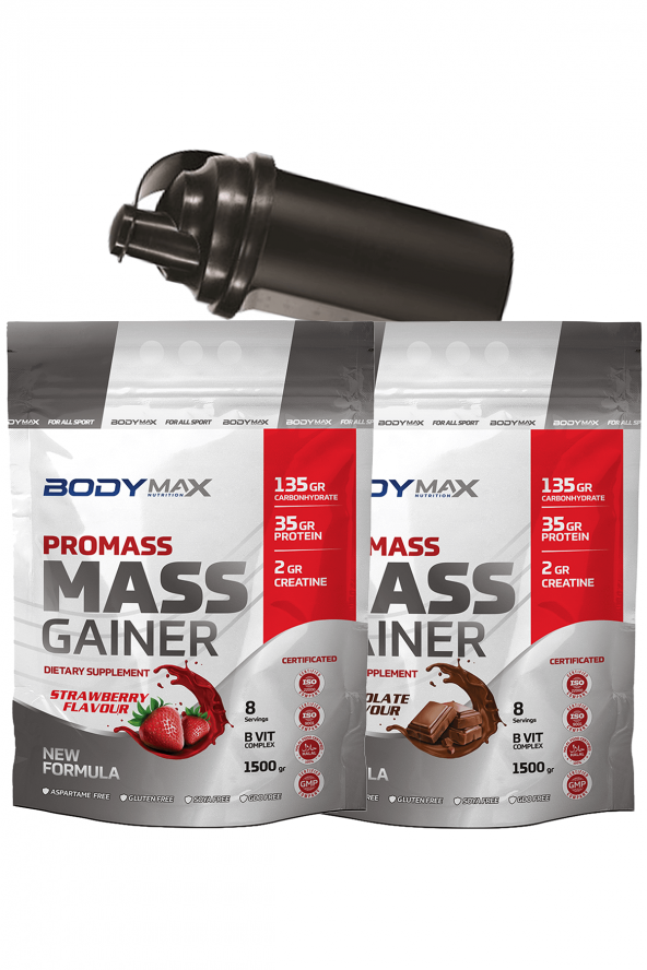 Bodymax Karbonhidrat Tozu 3000 Gr Çilek, Çikolata + Shaker