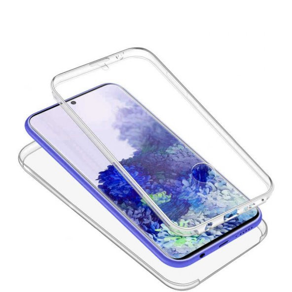 Galaxy S20 Kılıf  360 Tam Koruma Şeffaf Silikon - 3
