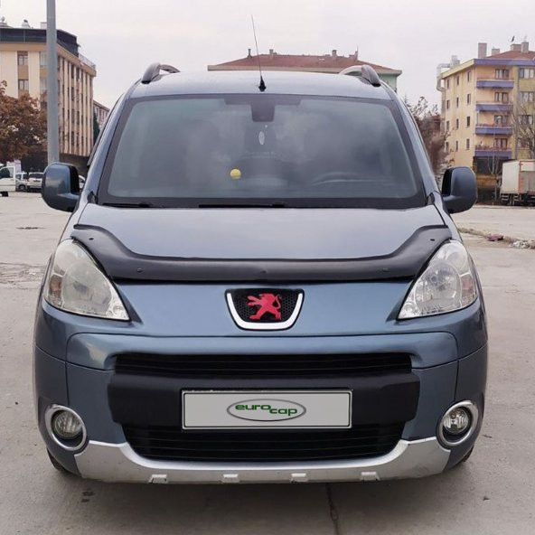 EUROCAP Peugeot Partner Kaput Maskesi Koruma Rüzgarlığı Deflektör 3mm Akrilik Parlak Siyah 2009-2015 - 3