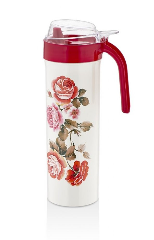 Desenli Büyük Boy Kapaklı Yağdanlık 1 Lt