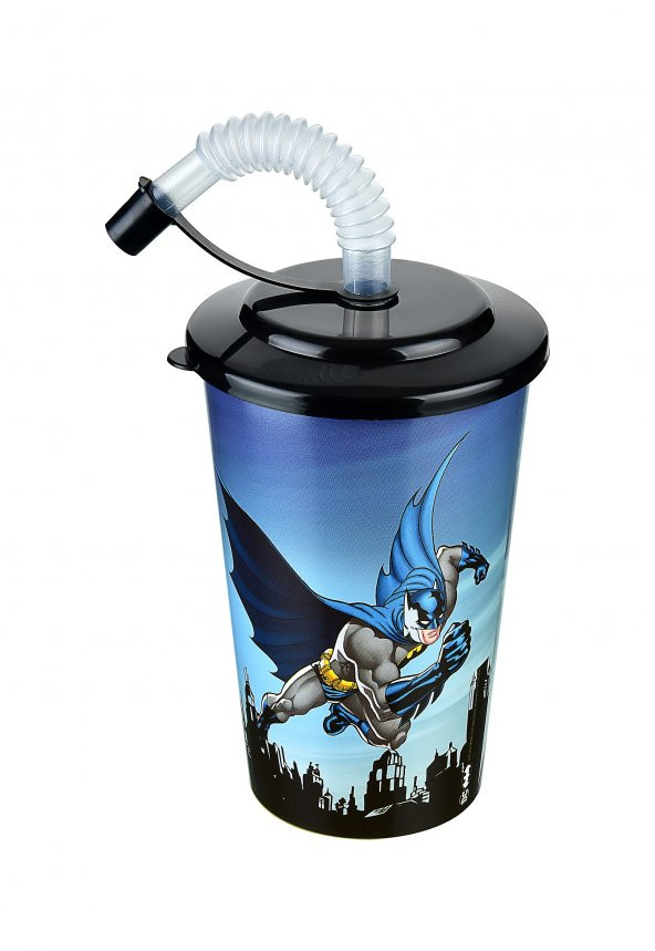 Batman Kapaklı Pipetli Bardak 400 Ml.