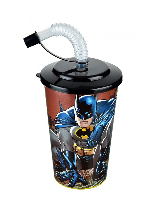 Batman Kapaklı Pipetli Bardak 400 Ml. - 2