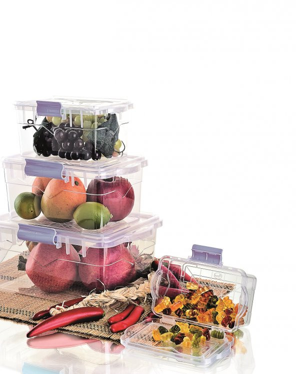 Saklama Kabı 4 Lü Set - 750Ml-1500Ml-3000Ml-5000Ml - 1