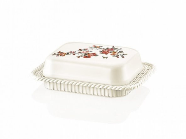 Desenli Kapaklı Tereyağ Ve Peynirlik