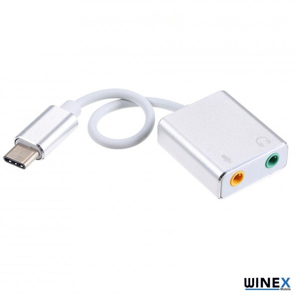 Winex Type-C to 3.5mm Aux ve Mikrofon Dönüştürücü Adaptör - 2