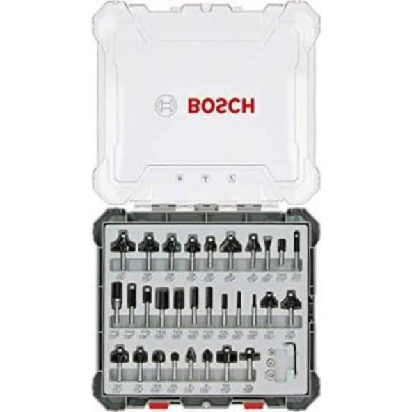 Bosch Freze Ucu Seti Karışık Şaftlı 8Mm 30 Lu Set