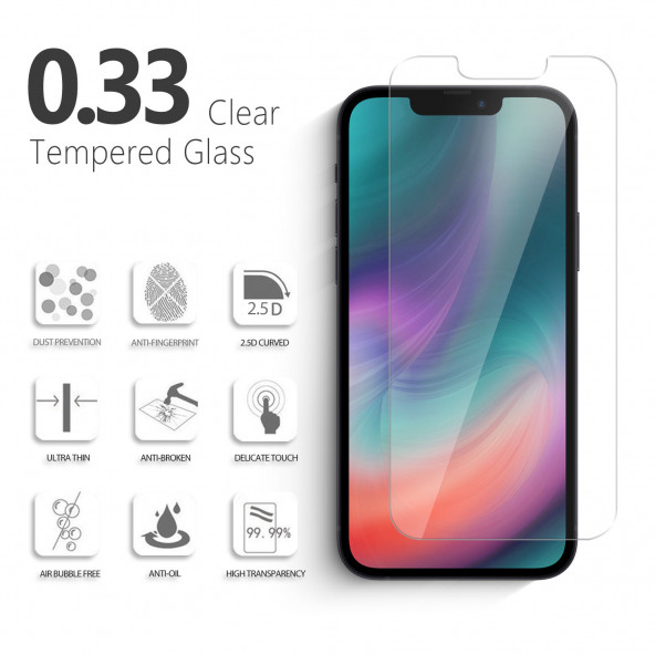 TANCELL iPhone 13 Pro Max Uyumlu Japon Kırılmaz Cam Ekran Koruyucu (1 Ad) 6.7 Inc 0.33mm 2.5d 9h - 8