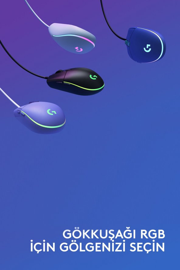 Logitech G102 Lightsync Optik Kablolu Oyuncu Mouse - Mavi - 7