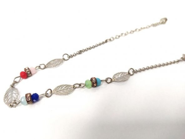 Renkli Boncuklu Pullu Halhal Kadın Kız Takı 10813 Hdmarketim - 2