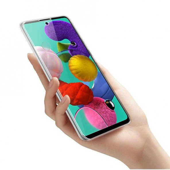Galaxy A51 Kılıf 360 Tam Koruma Şeffaf Silikon - 3