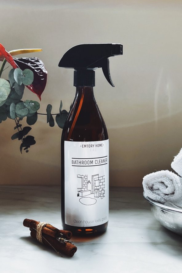 500 ml Amber Bathroom Cleaner Trigerli Cam Şişe (Banyo Temizleyici)