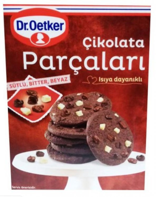 Dr. Oetker Çikolata Parçaları Sütlü Bitter Beyaz 70 G - Resim 1