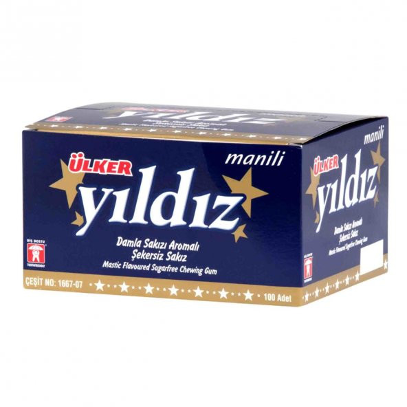 Ülker Yıldız Damla Sakız Aromalı Şekersiz Sakız 100 Adet