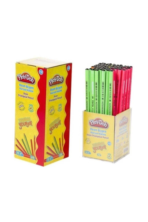 Play-Doh Neon Renkler Üçgen Kurşun Kalem (72 Li Paket)