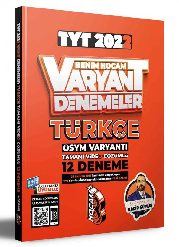 Benim Hocam Yayınları   YKS TYT Türkçe Varyant 12 Deneme Video Çözümlü