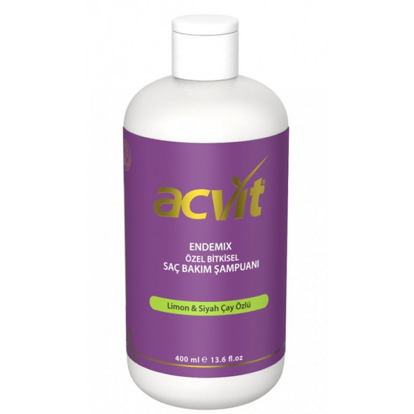 Acvit Limon & Siyah Çay Özlü Endemix Özel Bitkisel Saç Bakım Şampuanı - DD9 - 400 ML - 1
