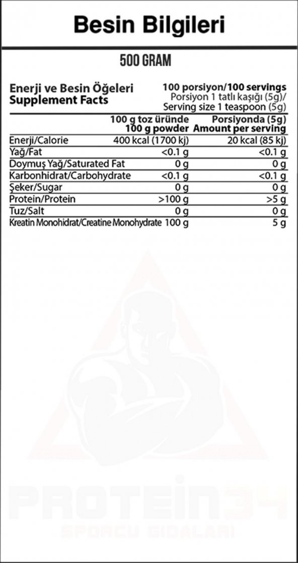 Hardline Creatine Creapure 500 Gr Mikronize Kreatin Monohidrat - 2