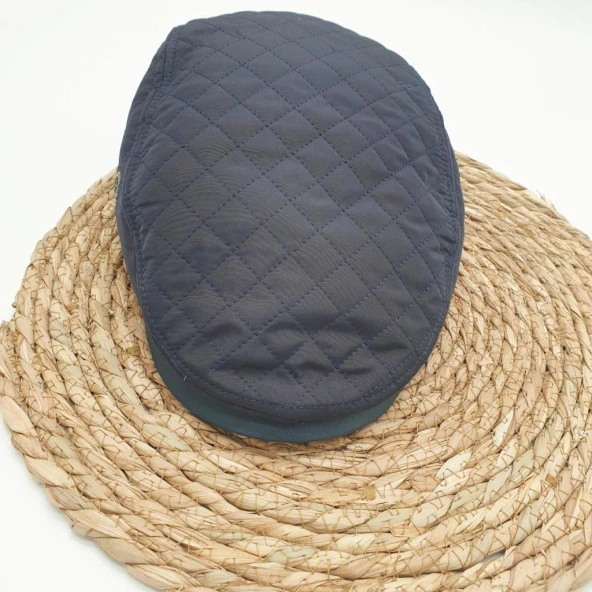 Kare Dikişli Erkek Kasket Lacivert Renk - 6