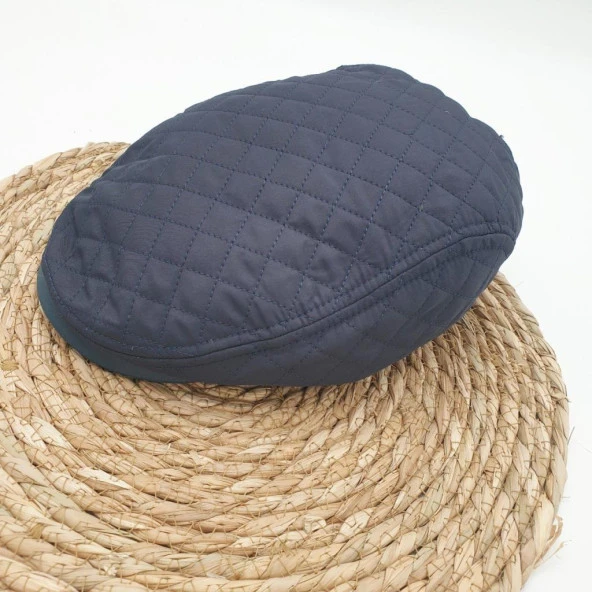 Kare Dikişli Erkek Kasket Lacivert Renk - 11