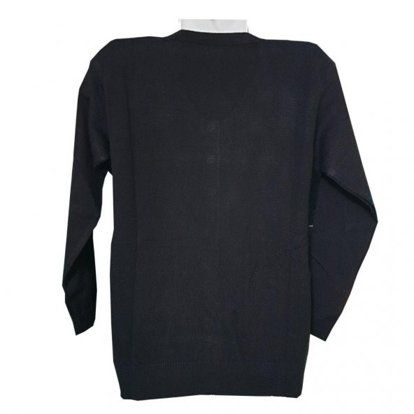 Siyah Renk Uzun Kollu Yuvarlak Yaka Kadın Triko Hırka - 8