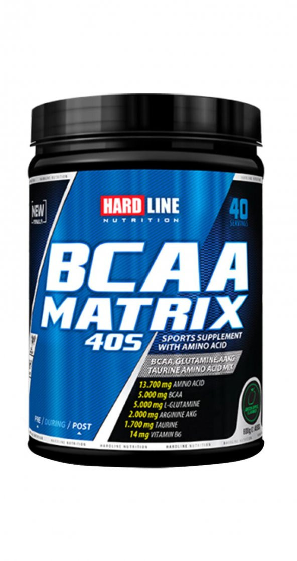 Hardline BCAA Matrix 40S 600 Gr Bcaa Powder 40 Servis Yeşil Elma