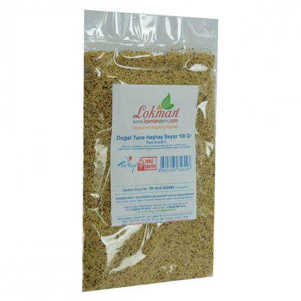 LokmanAVM Haşhaş Tohumu Tane Doğal Beyaz 100 Gr Paket - 3