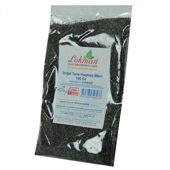 LokmanAVM Haşhaş Tohumu Tane Doğal Mavi 100 Gr Paket - 4