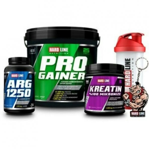 Hardline Progainer 5000 Gr Çikolata + Kreatin 300 Gr + Arg 1250 Kombinasyonu - 1