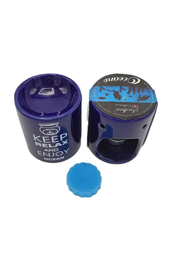 Keep Relax And Enjoy Ocean Seramik Buhurdanlık ve Wax Mum - 4