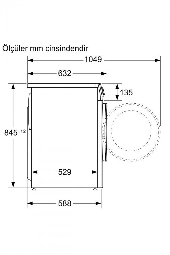 Bosch WGA142X1TR 1200 Devir 9 kg Çamaşır Makinesi - 5