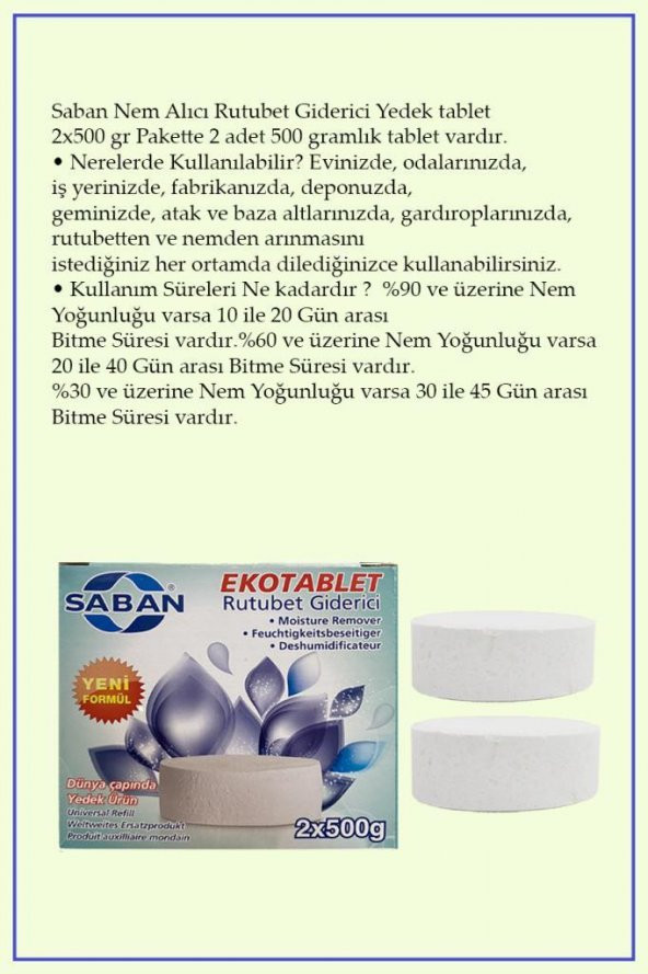2x500 Gr. Nem alıcı Yedek Tablet Kırmızı Meyva Kokulu - Resim 2