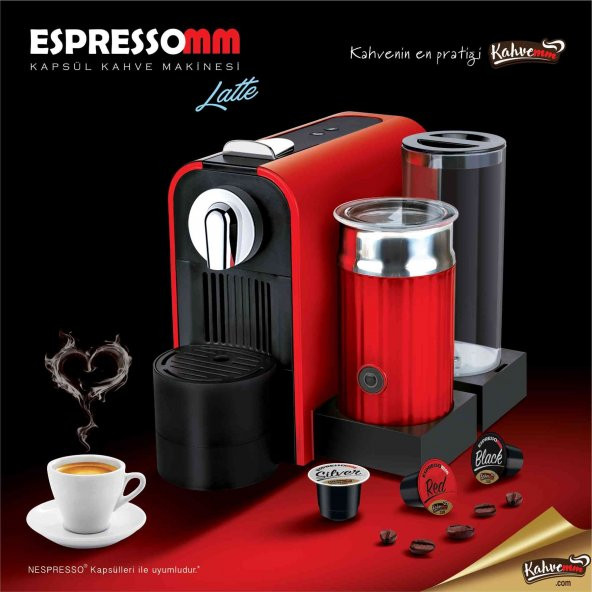 ESPRESSOMM® LATTE KAPSÜL KAHVE MAKİNESİ (KIRMIZI) - NESPRESSO®* - 5