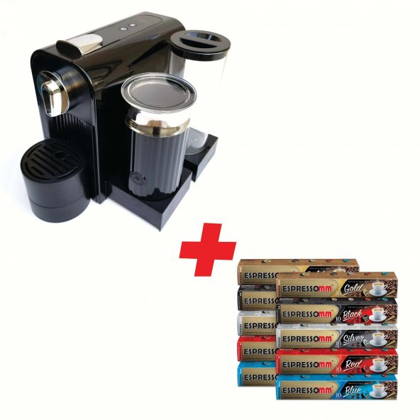 ESPRESSOMM® LATTE KAPSÜL KAHVE MAKİNESİ (SİYAH) - KAMPANYALI !