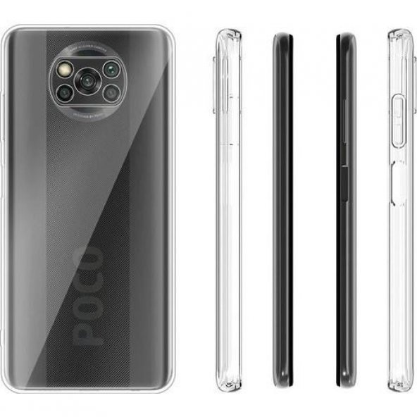 Xiaomi Poco X3 Kamera Korumalı Şeffaf Tıpalı Silikon Kılıf - 2