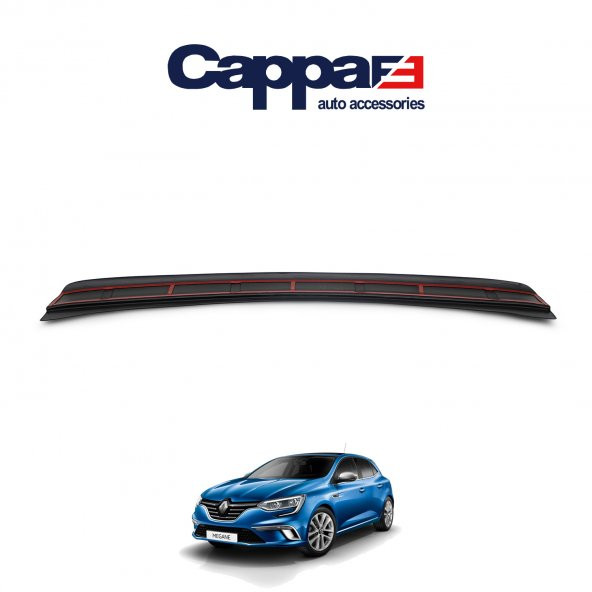 CAPPAFE Renault Megane 4 Arka Tampon Eşiği Koruma Akrilik (ABS) Parlak Siyah 2016-> - 1