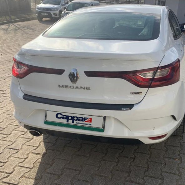 CAPPAFE Renault Megane 4 Arka Tampon Eşiği Koruma Akrilik (ABS) Parlak Siyah 2016-> - 4