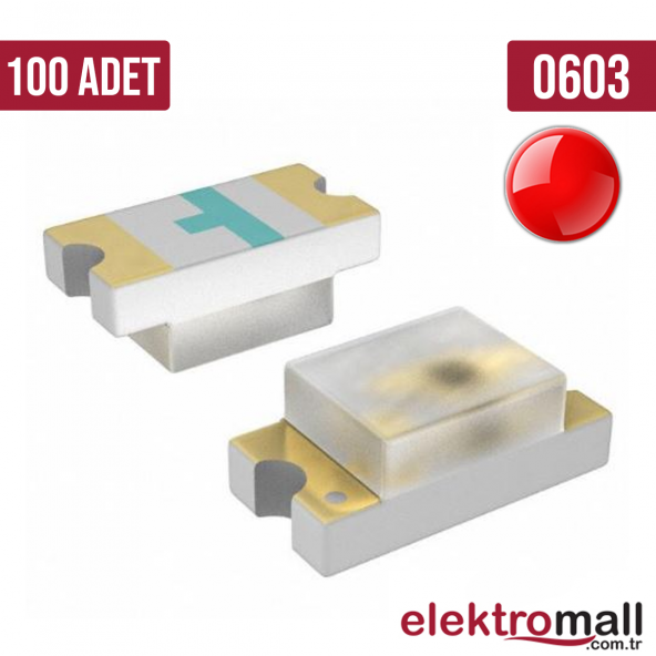 0603 Kırmızı SMD LED - 100 Adet