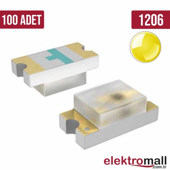 1206 Sarı SMD LED - 100 Adet