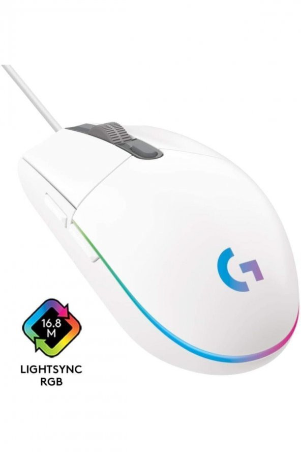 Logitech G102 LightSync Optik Kablolu Oyuncu Mouse Beyaz