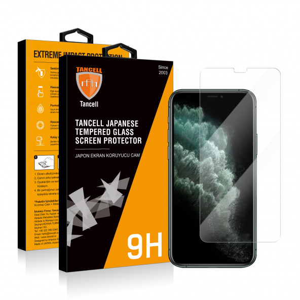 TANCELL iPhone 11 Pro / iPhone Xs / iPhone X Uyumlu Japon Kırılmaz Cam Ekran Koruyucu Cam 1 Ad 5.8 Inc