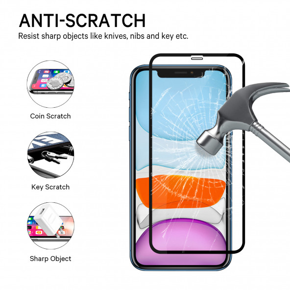 TANCELL iPhone 11 Pro / iPhone Xs / iPhone X Uyumlu Japon Kırılmaz Cam Koruyucu Tam Kaplayan Ekran - 7