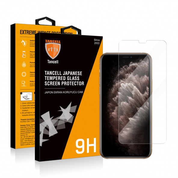 TANCELL iPhone 11 Pro Max / iPhone Xs Max Uyumlu Japon Kırılmaz Cam Ekran Koruyucu 6.5 Inc 0.33mm