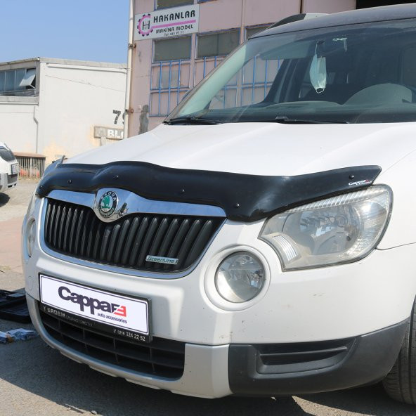 Skoda Yeti Ön Kaput Koruyucu Rüzgarlık 4mm Akrilik (ABS) Piano Black 2009-2013 - 2