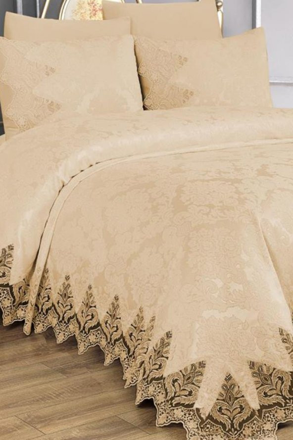 Çeyiz Diyarı Ivory Çift Kişilik Pike Takımı Bej - 2