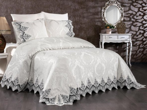 Çeyiz Diyarı Ivory Çift Kişilik Pike Takımı Krem ürün görseli