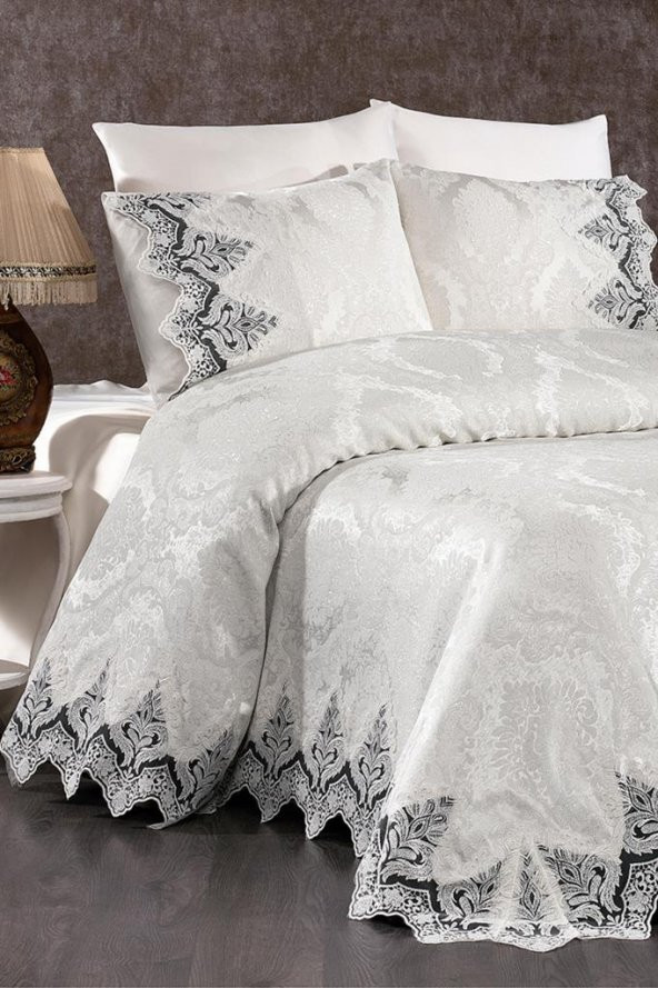 Çeyiz Diyarı Ivory Çift Kişilik Pike Takımı Krem - Resim 2