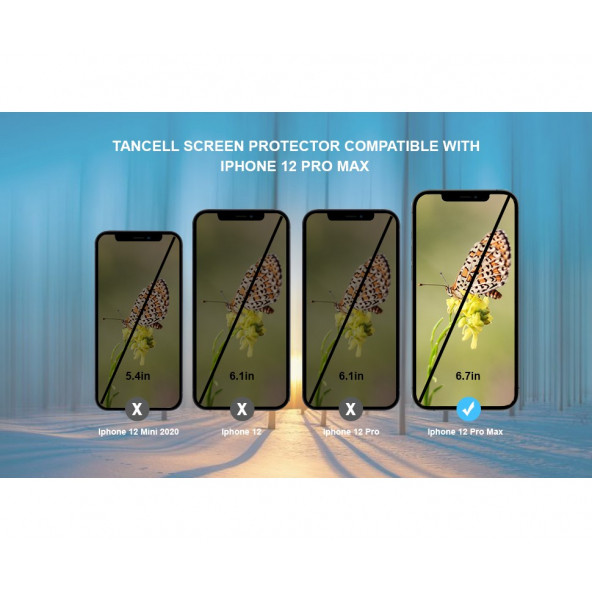 TANCELL iPhone 12 Pro Max Uyumlu Japon Kırılmaz Cam Ekran Koruyucu 6.7in 2.5d 9h Tam Kaplayan Ekran - 2