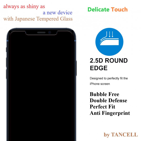 TANCELL iPhone 13 Mini Uyumlu Japon Kırılmaz Cam Ekran Koruyucu Cam (1 Ad) 5.4 Inc 0.33mm 2.5d 9h - 6