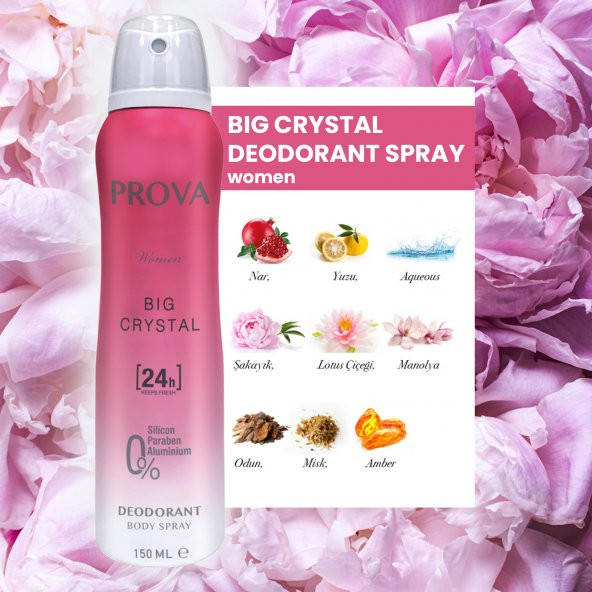Prova Big Crystal EDP Kadın Parfüm 120 ml ve Deodorant 150 ml 3 Adet - 2