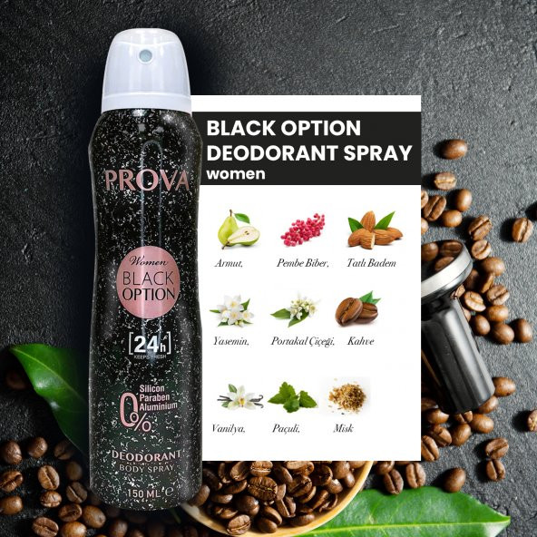 Prova Black Option EDP Kadın Parfüm 120 ml ve Deodorant 150 ml 3 Adet - 2
